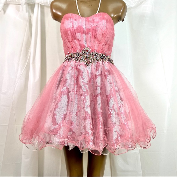 ALYCE Paris sweetheart Jeweled Mini Dress 6 - Picture 4 of 15